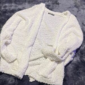SHEIN Textured White Cardigan